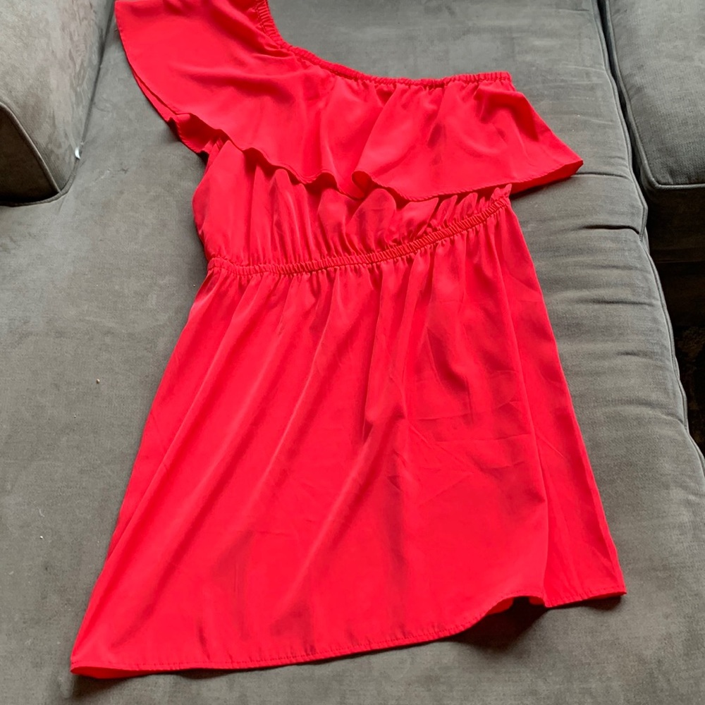 Express one shoulder ruffle dress